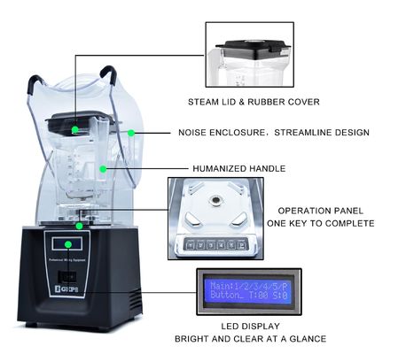 220V 저음속 전기 가정용 믹서 1500Ml 전력 믹서 얼음 음료 및 주스 믹서